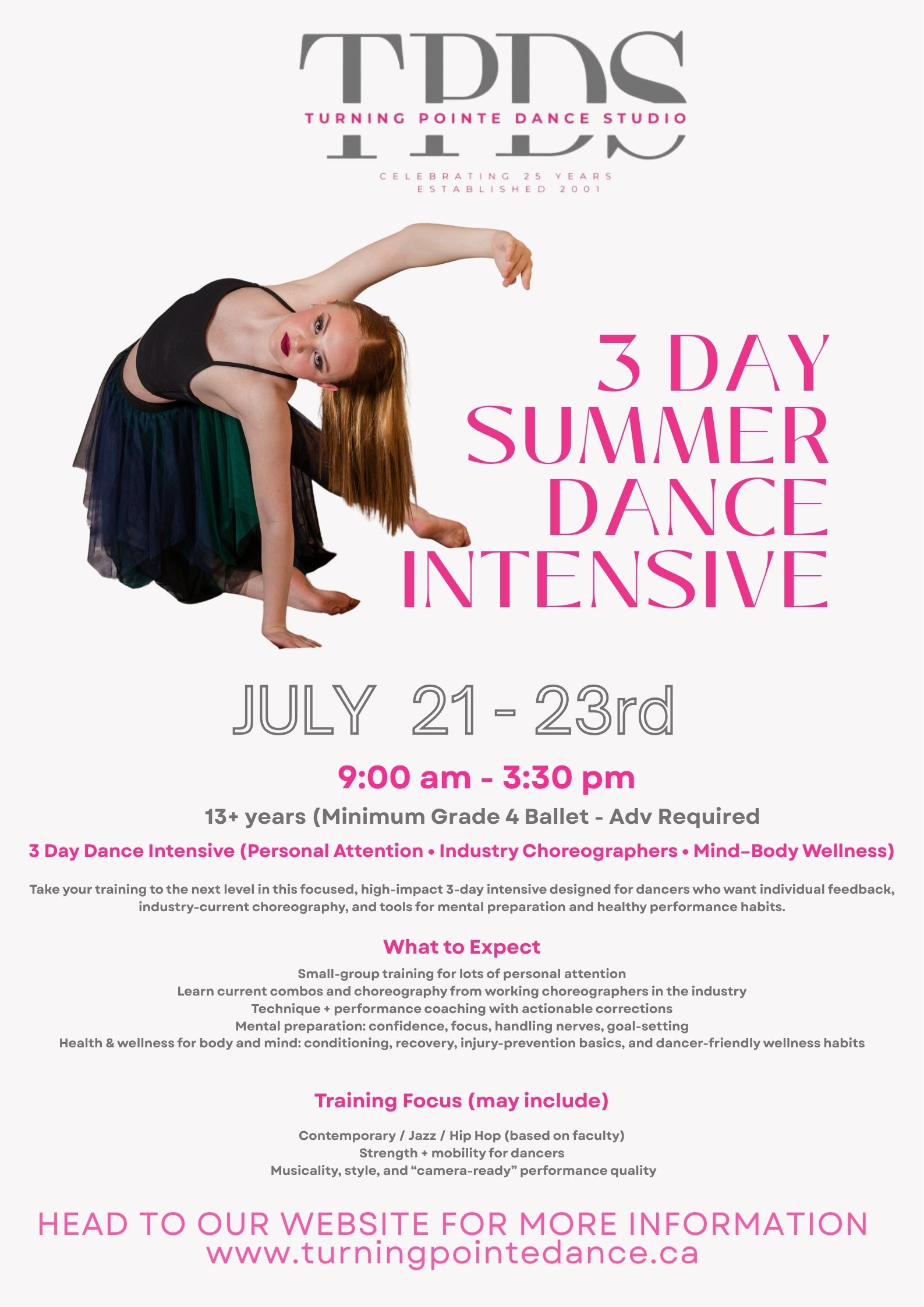 3 Day Summer Dance Intensive 13 +